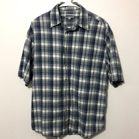 AEROPOSTALE SHORT SLEEVE BUTTON DOWN - Picture 1 of 4